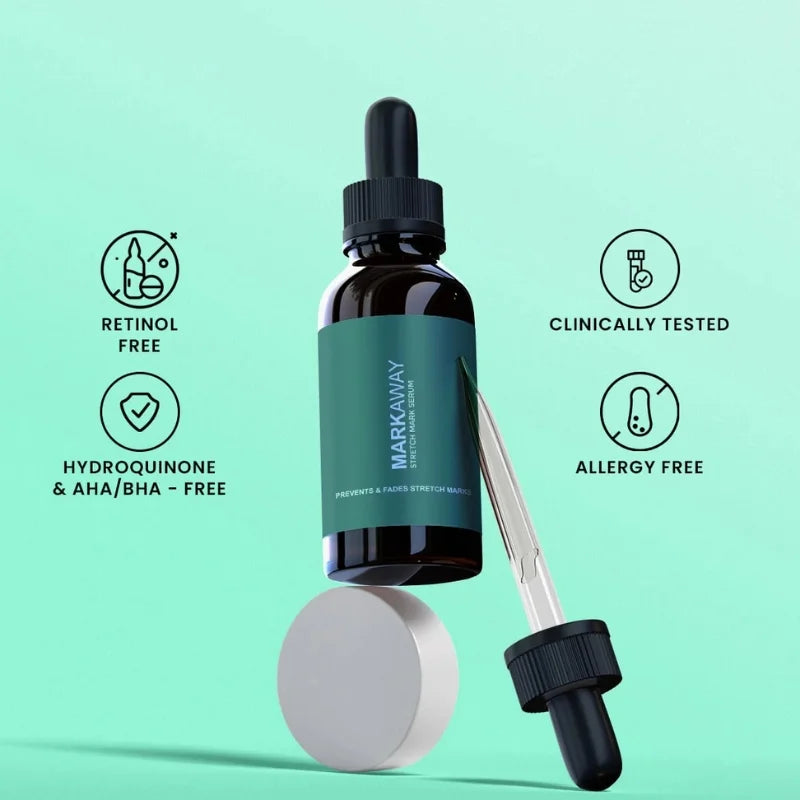 Markaway Stretch Mark Serum | Herbal Formula for Scars & Skin Elasticity | 30ml