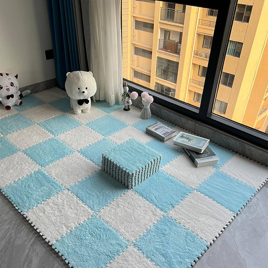 Floor Mats, Hand Washable, Thickened Non-Slip Carpet Tiles