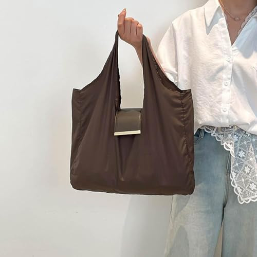 2-in-1 Foldable Reusable Shopping Tote Bag with Compact Keychain Pouch – Lightweight Waterproof Travel Grocery Handbag