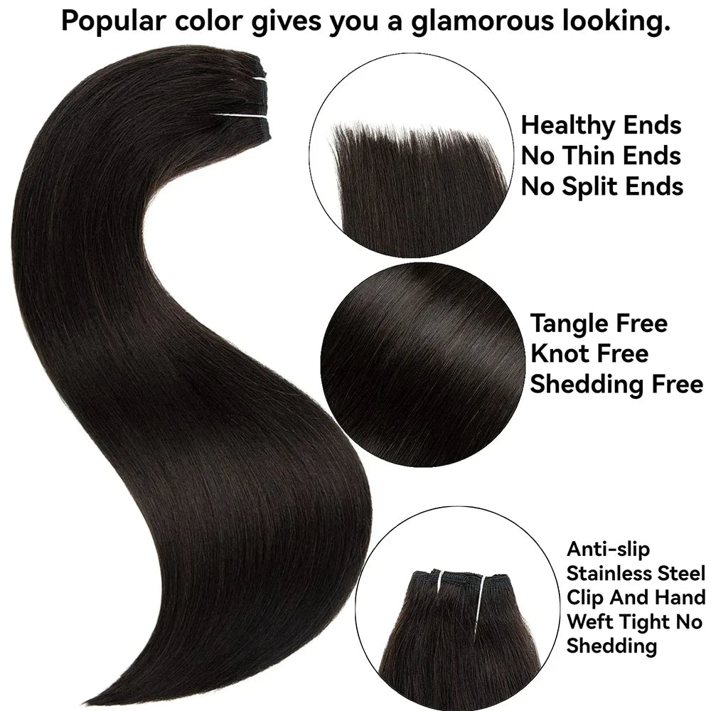 Soft Natural Straight Clip in Hair Extensions