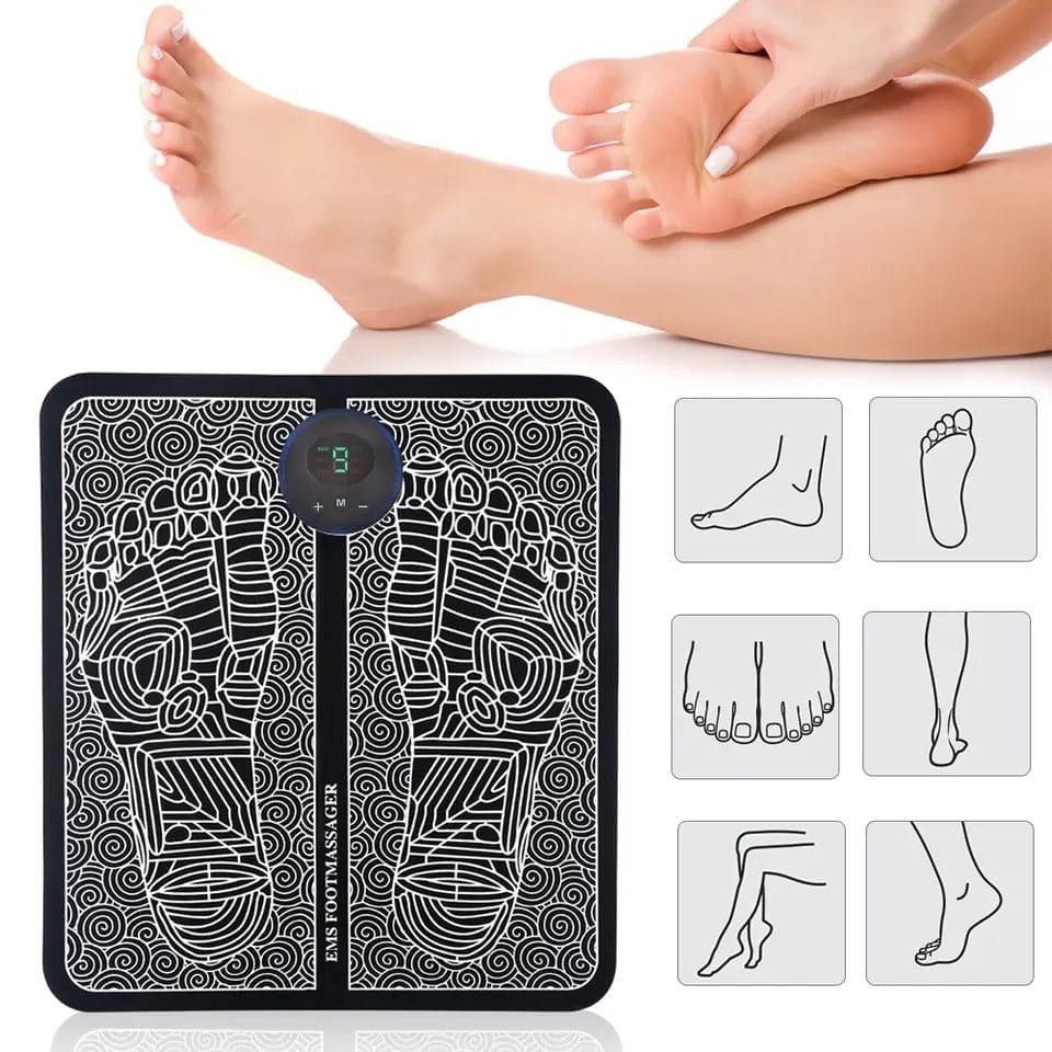 Electric EMS Foot Massager, Foldable Electric Foot Massage Mat, Acupressure Mat, Muscle Stimulation Foot Massager, Physiotherapy Foot Massager Pad, Leg Detox Spa Mat