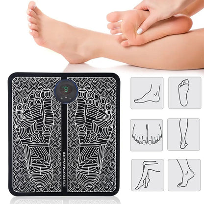 Electric EMS Foot Massager, Foldable Electric Foot Massage Mat, Acupressure Mat, Muscle Stimulation Foot Massager, Physiotherapy Foot Massager Pad, Leg Detox Spa Mat