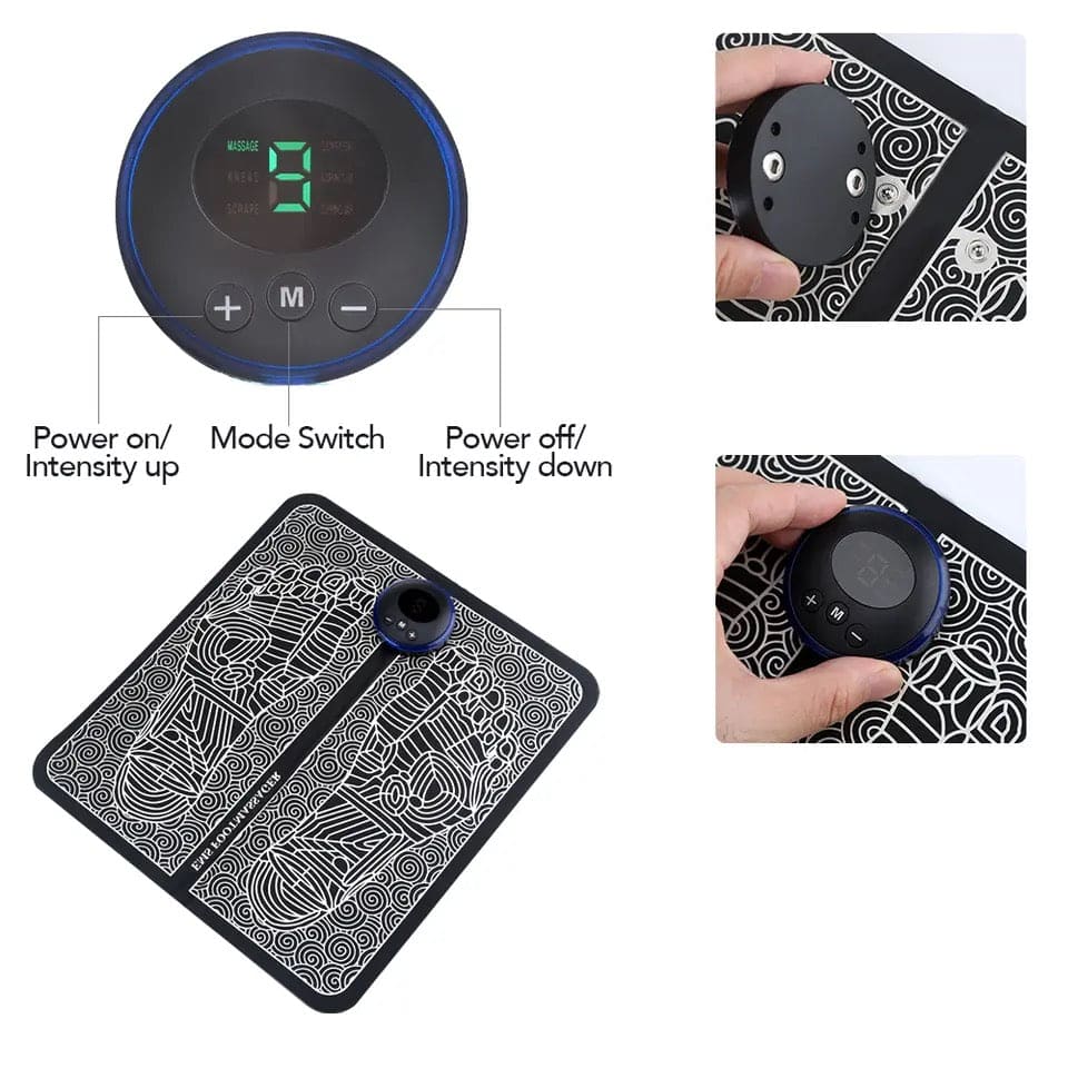 Electric EMS Foot Massager, Foldable Electric Foot Massage Mat, Acupressure Mat, Muscle Stimulation Foot Massager, Physiotherapy Foot Massager Pad, Leg Detox Spa Mat