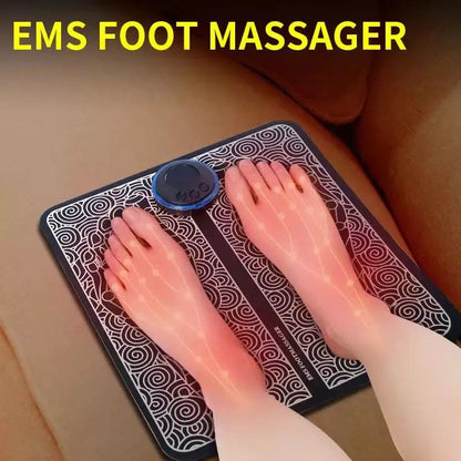 Electric EMS Foot Massager, Foldable Electric Foot Massage Mat, Acupressure Mat, Muscle Stimulation Foot Massager, Physiotherapy Foot Massager Pad, Leg Detox Spa Mat