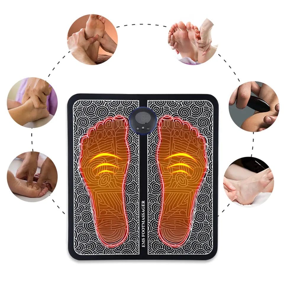 Electric EMS Foot Massager, Foldable Electric Foot Massage Mat, Acupressure Mat, Muscle Stimulation Foot Massager, Physiotherapy Foot Massager Pad, Leg Detox Spa Mat