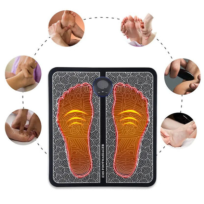 Electric EMS Foot Massager, Foldable Electric Foot Massage Mat, Acupressure Mat, Muscle Stimulation Foot Massager, Physiotherapy Foot Massager Pad, Leg Detox Spa Mat