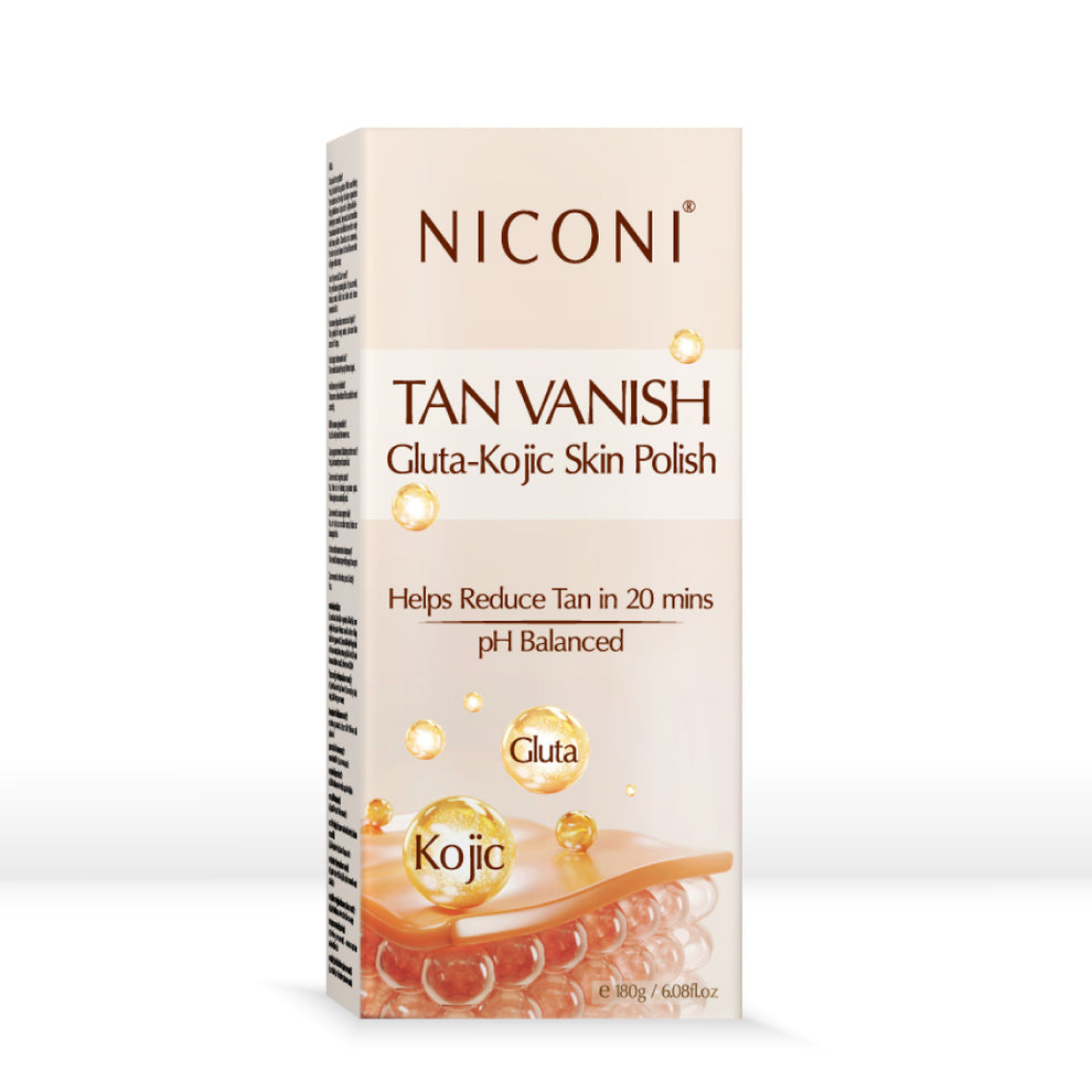 Niconi Tan Vanish Gluta-Kojic Skin Polish | Reduces Tan in 20 Mins | pH Balanced | 180g