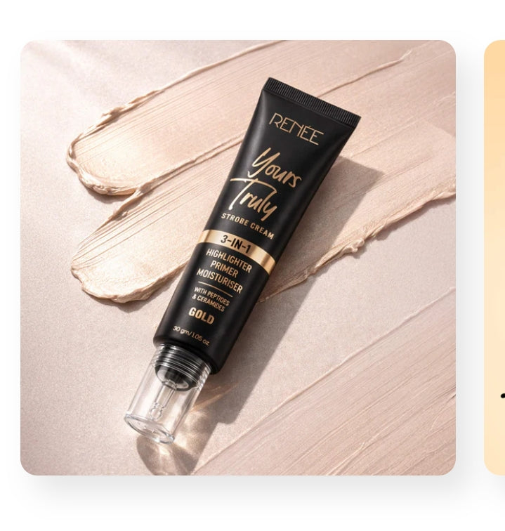 RENÉE Yours Truly 3-IN-1 Strobe Cream | Highlighter + Primer + Moisturiser | Gold